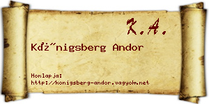 Königsberg Andor névjegykártya